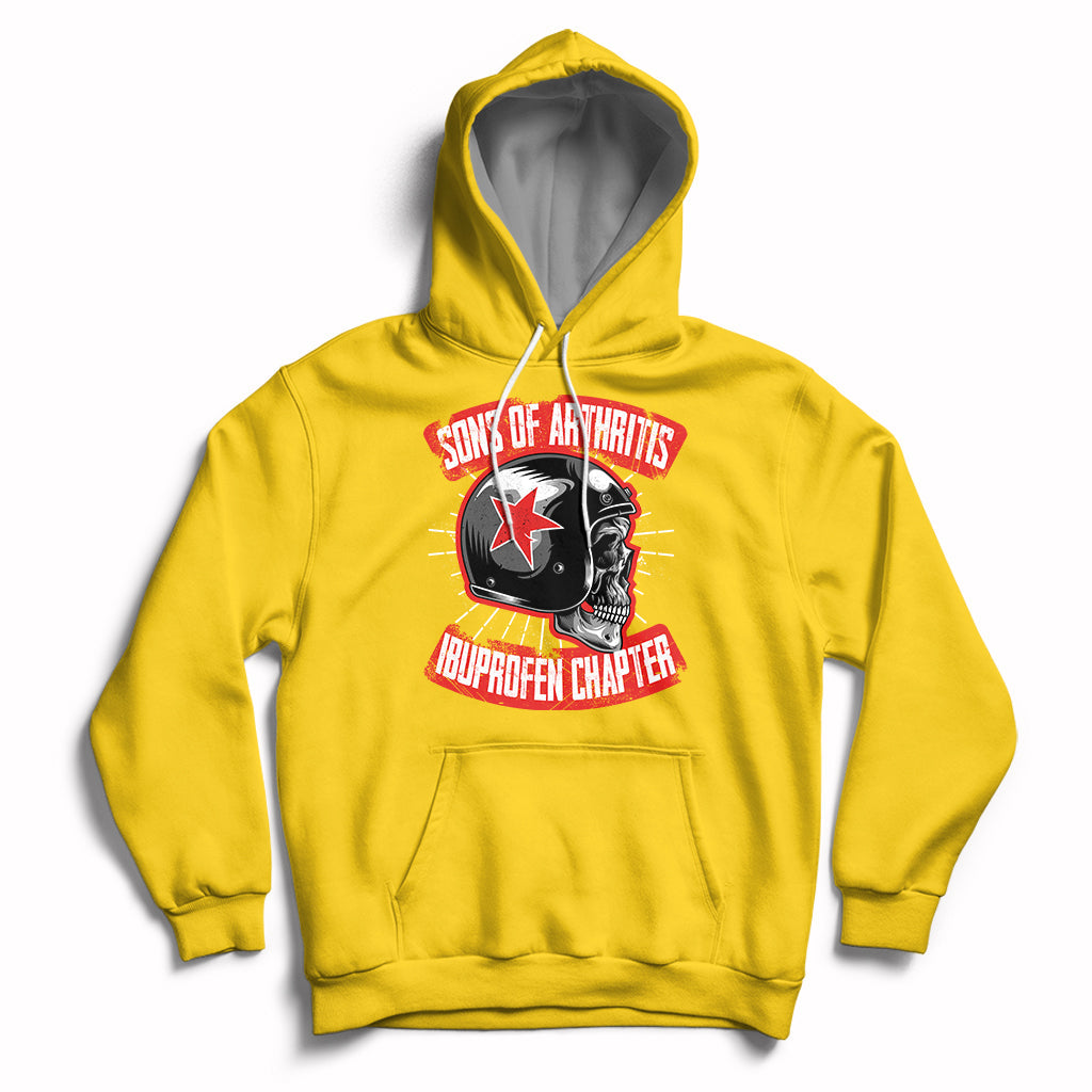 Sons Of Arthritis Ibuprofen Chapter Funny Biker Skull Helmet Hoodie - Wonder Print Shop