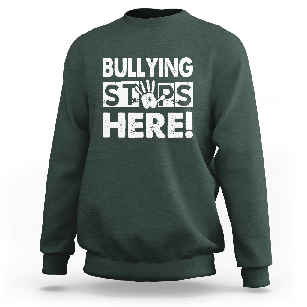 Bullying Stops Here Anti Bullying Pink Day Stand Up To Bullies Sweatshirt - Wonder Print Shop