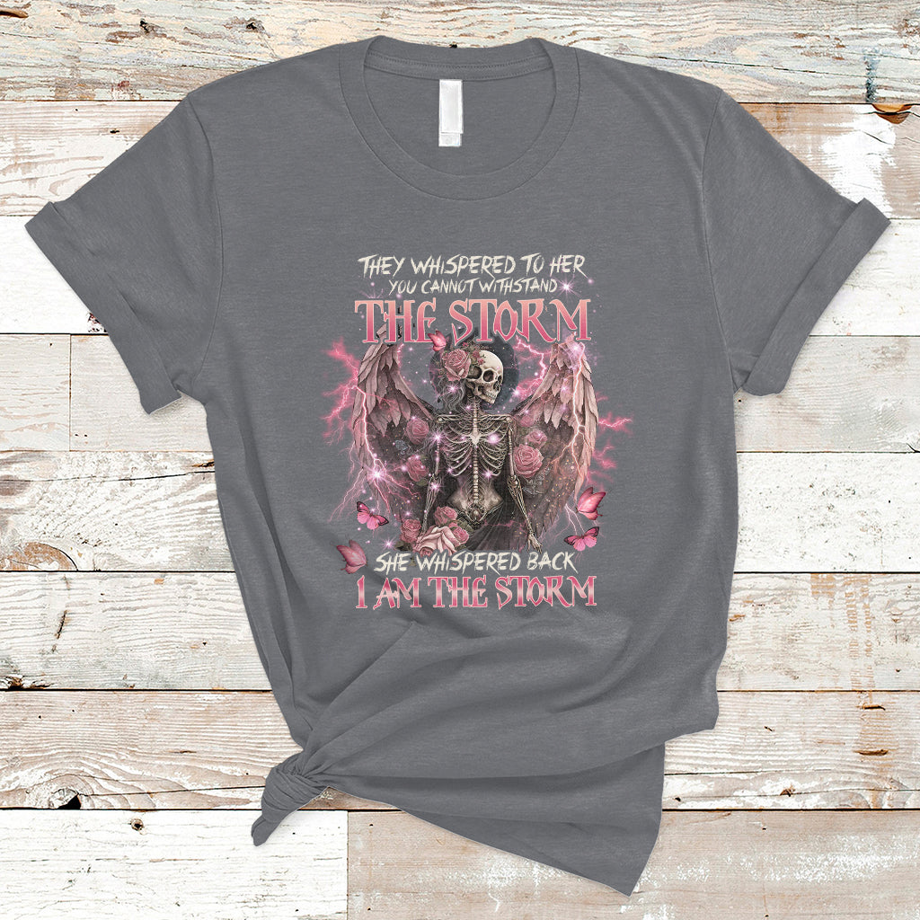 She Whispered Back I Am The Storm Skeleton Karma Fairy Skull T-Shirt - Wonder Print Shop