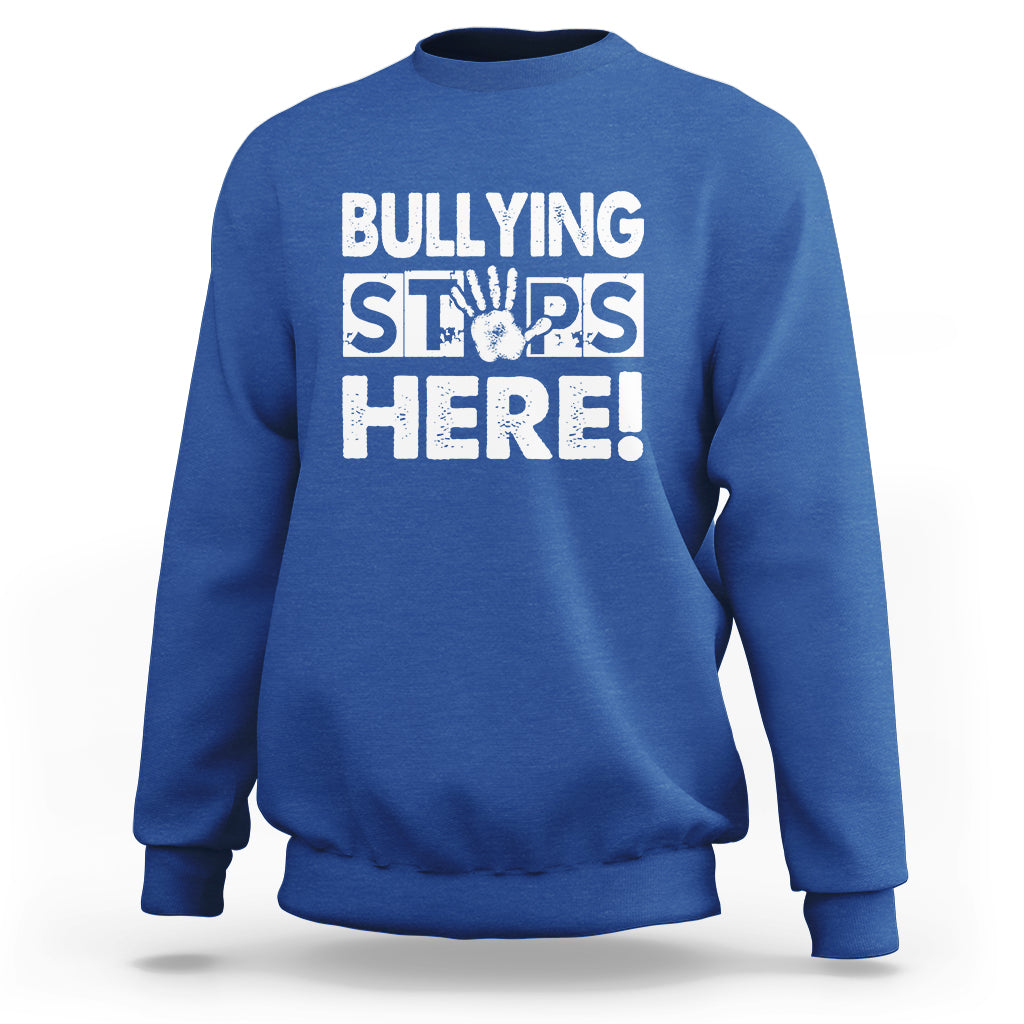 Bullying Stops Here Anti Bullying Pink Day Stand Up To Bullies Sweatshirt - Wonder Print Shop