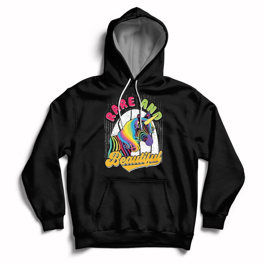 Rare And Beautiful Rare Disease Awareness Rare Disease Warrior Rainbow Zebra Hoodie - Wonder Print Shop