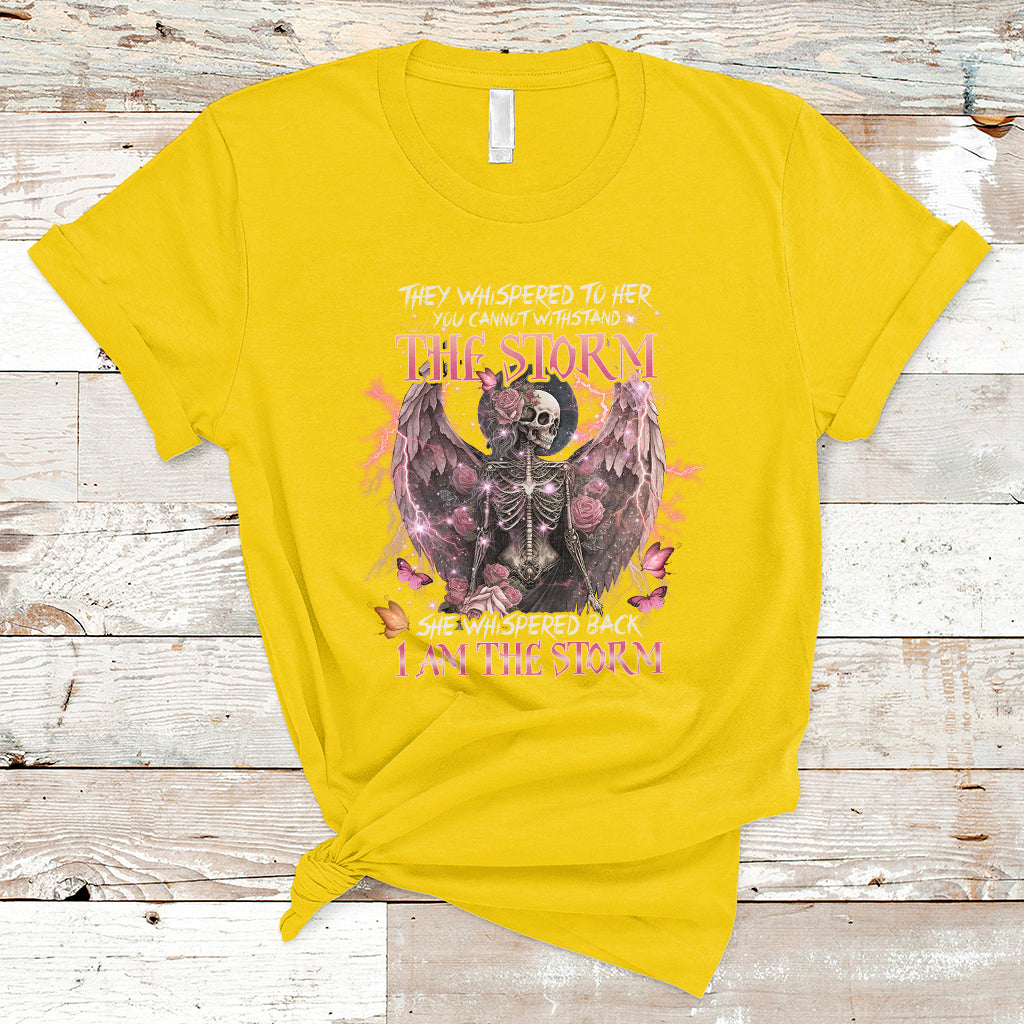 She Whispered Back I Am The Storm Skeleton Karma Fairy Skull T-Shirt - Wonder Print Shop
