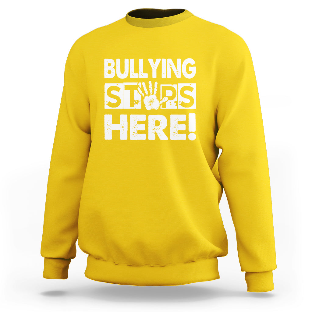 Bullying Stops Here Anti Bullying Pink Day Stand Up To Bullies Sweatshirt - Wonder Print Shop