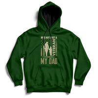 Veterans Day graphic pullover hoodie, forest green with front pocket and drawstring