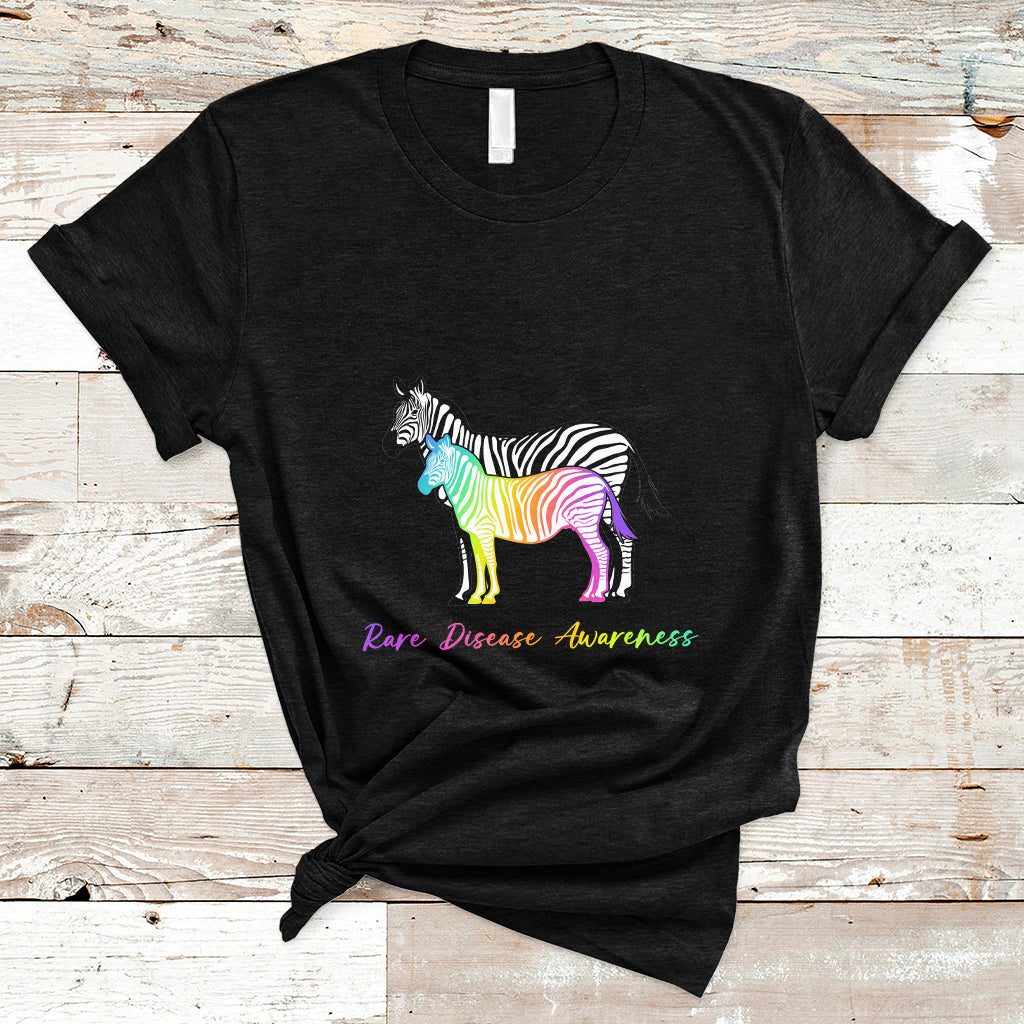 His Fight Is My Fight Rare Disease Awareness Support Rare Warrior Rainbow Zebra T Shirt - Wonder Print Shop