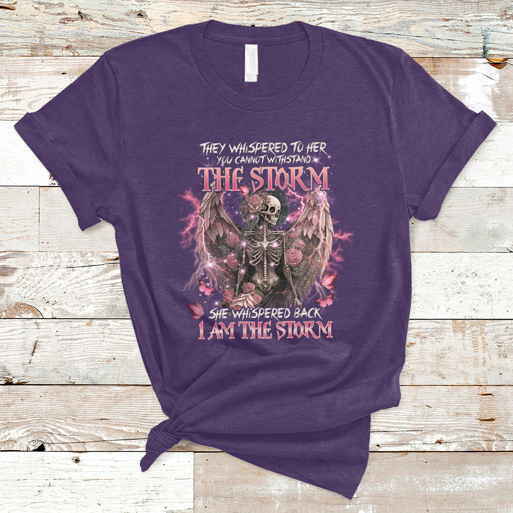 She Whispered Back I Am The Storm Skeleton Karma Fairy Skull T-Shirt - Wonder Print Shop