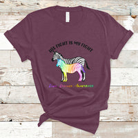 His Fight Is My Fight Rare Disease Awareness Support Rare Warrior Rainbow Zebra T Shirt - Wonder Print Shop