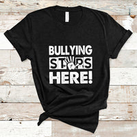 Bullying Stops Here Anti Bullying Pink Day Stand Up To Bullies T Shirt - Wonder Print Shop
