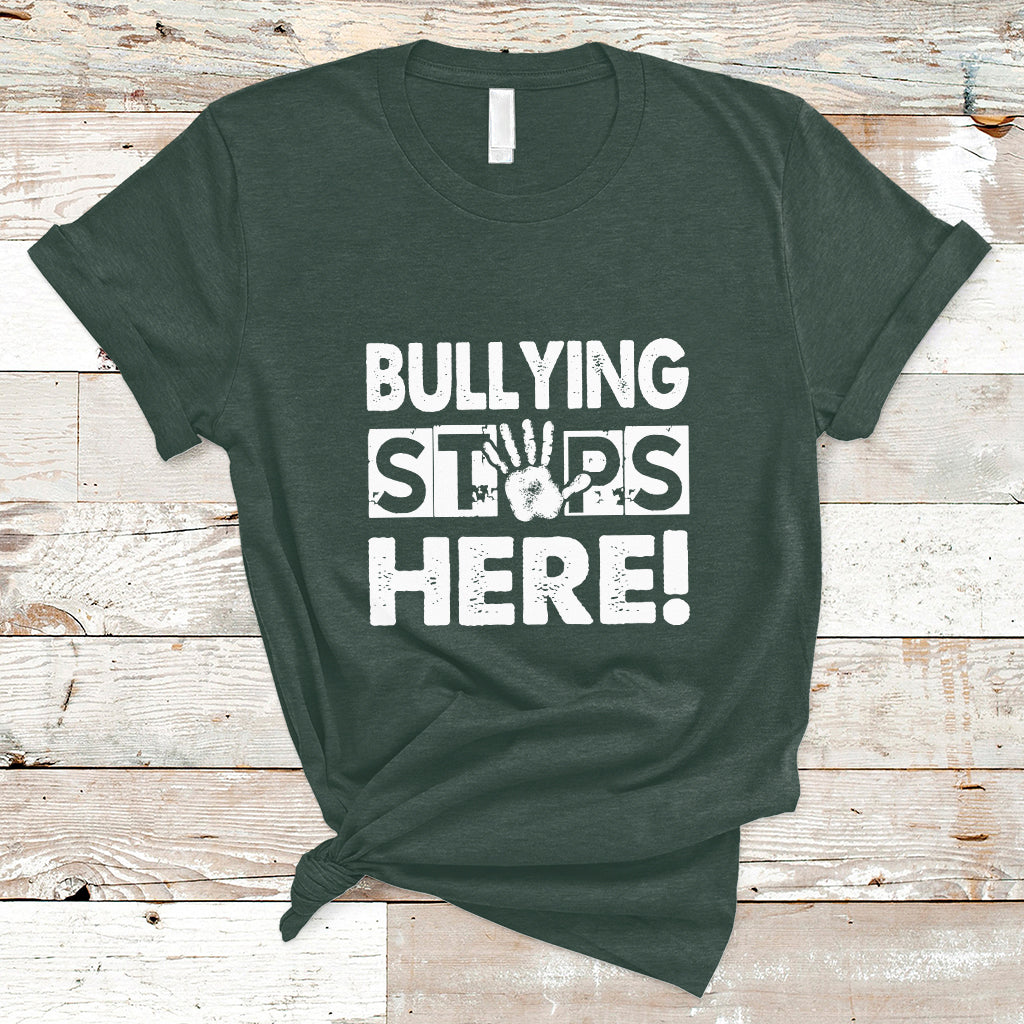 Bullying Stops Here Anti Bullying Pink Day Stand Up To Bullies T Shirt - Wonder Print Shop