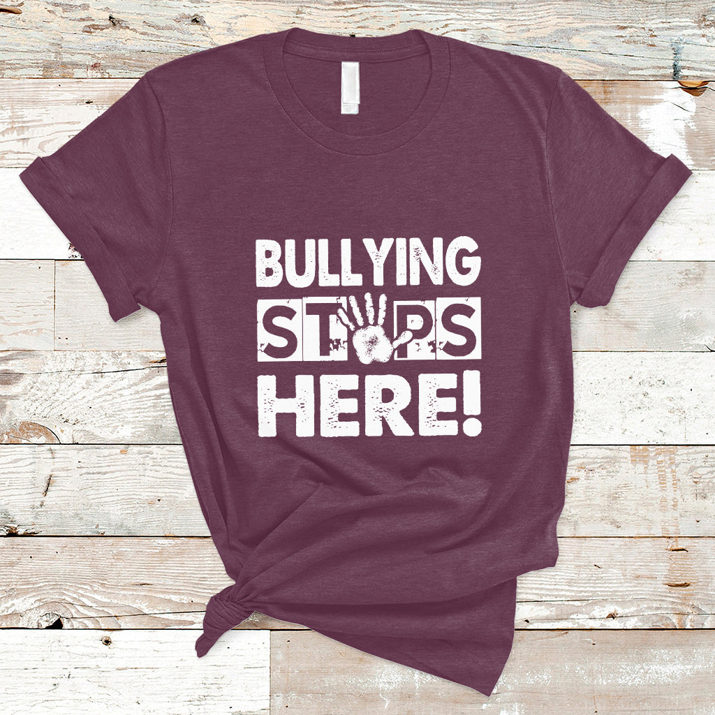 Bullying Stops Here Anti Bullying Pink Day Stand Up To Bullies T Shirt - Wonder Print Shop
