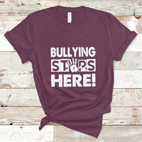 Bullying Stops Here Anti Bullying Pink Day Stand Up To Bullies T Shirt - Wonder Print Shop