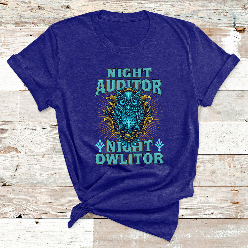 Night Audito Night Owlitor T Shirt - Wonder Print Shop