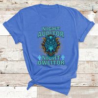 Night Audito Night Owlitor T Shirt - Wonder Print Shop