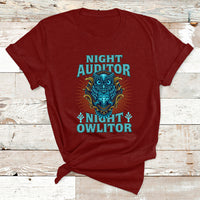 Night Audito Night Owlitor T Shirt - Wonder Print Shop