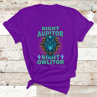 Night Audito Night Owlitor T Shirt - Wonder Print Shop