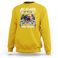 I Stand For The Flag And Kneel For The Cross Christian Faith Sweatshirt - Wonder Print Shop