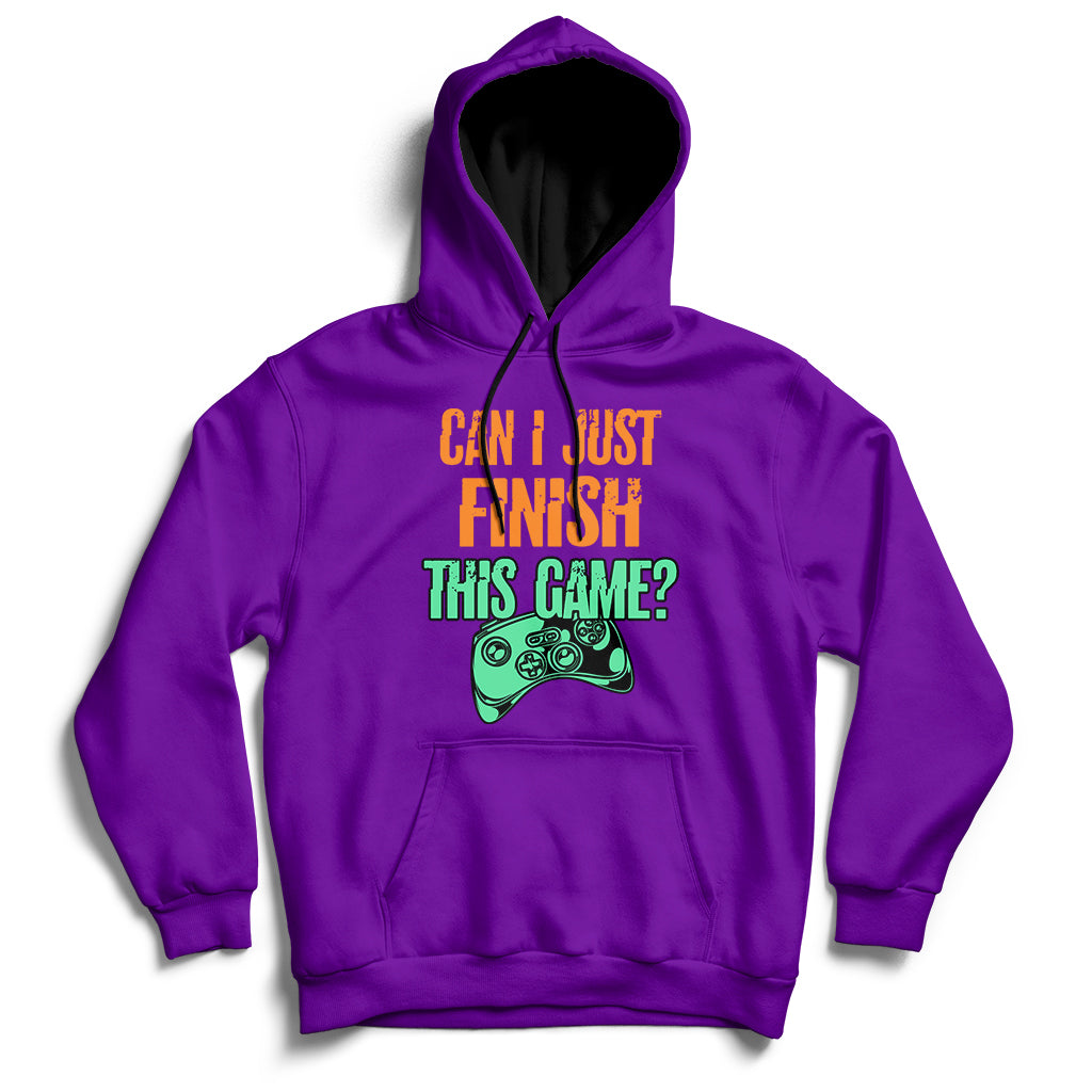 Funny Gamer Can I Just Finish This Game Video Games Player Hoodie - Wonder Print Shop