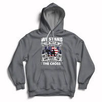 Charcoal Christian faith hoodie with large chest graphic and front kangaroo pocket