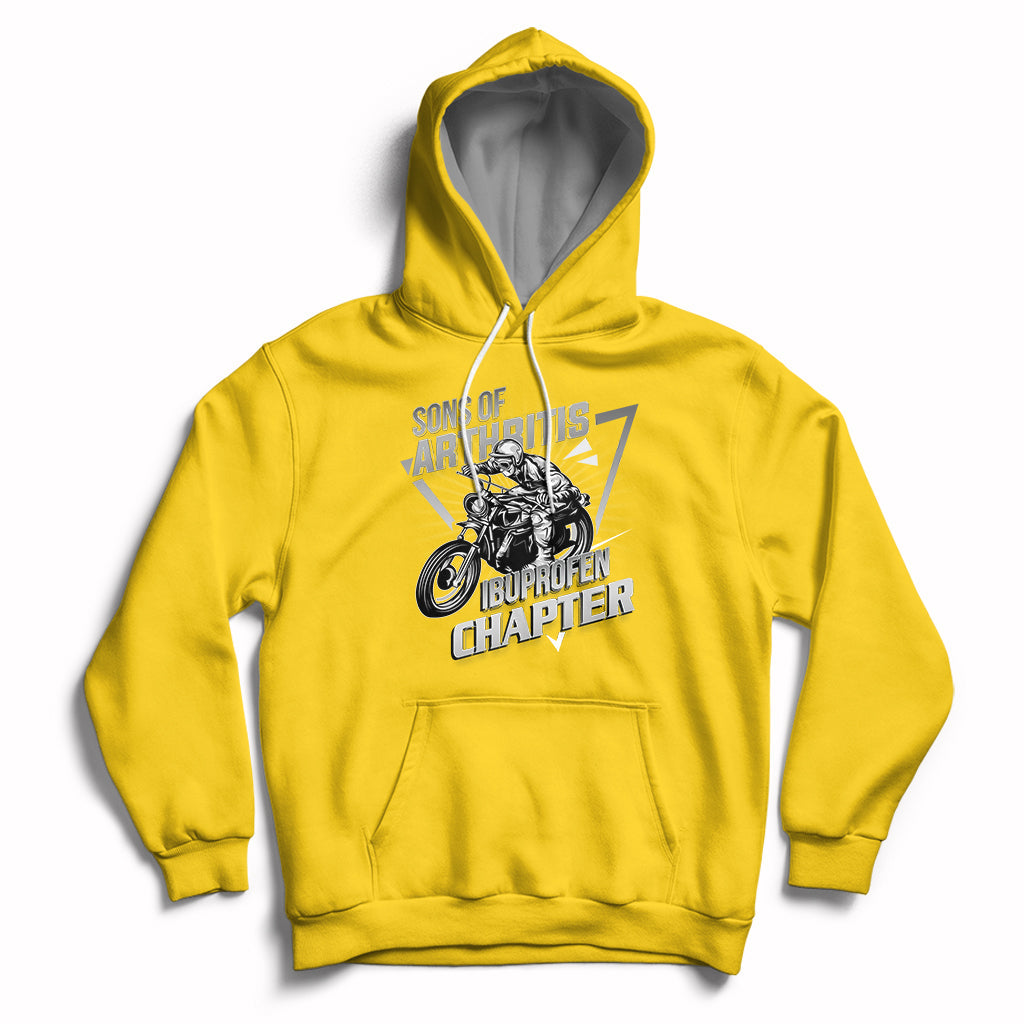 Sons Of Arthritis Ibuprofen Chapter Funny Skeleton Biker Hoodie - Wonder Print Shop