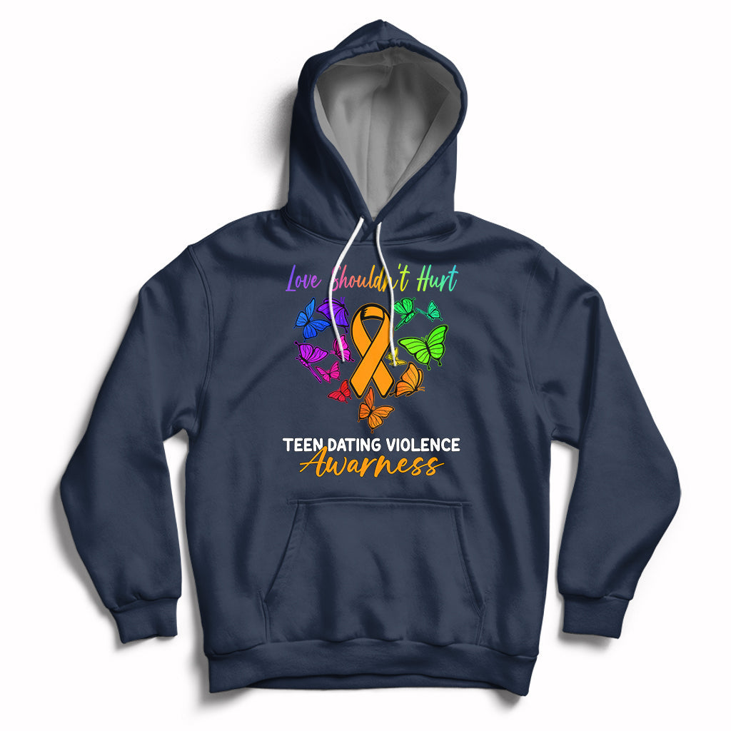 Love Shouldnot Hurt Teen Dating Violence Warrior Butterflies Hoodie - Wonder Print Shop