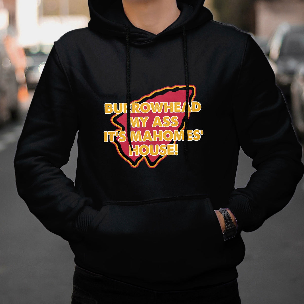 Funny Sarcastic Burrowhead My Ass Mock Hoodie - Wonder Print Shop