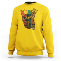 Yellow crewneck sweatshirt with front king graphic print