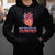 Brave With Every Beat CHD Heart Disease Red And Blue Ribbon Hoodie - Wonder Print Shop