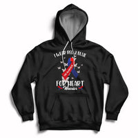 Black pullover hoodie with front pocket, drawstring hood, and heart warrior graphic text