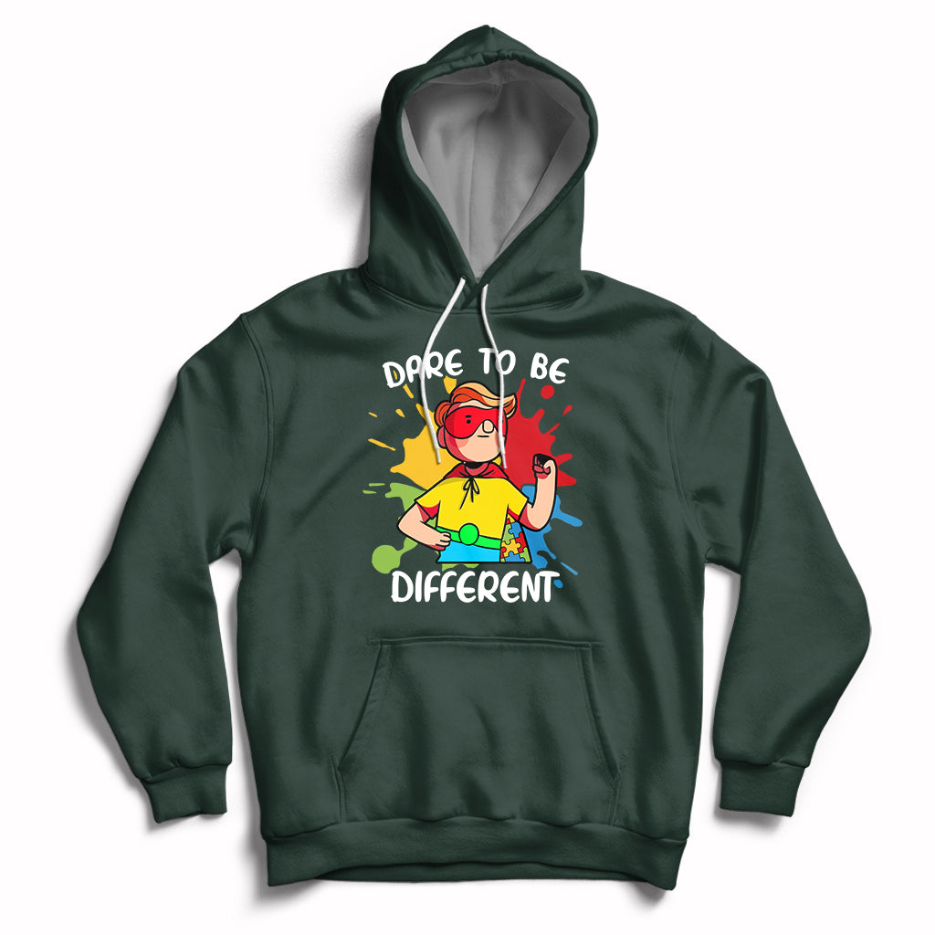 Dare To Be Different Autism Awareness Autistic Boys Support Hoodie - Wonder Print Shop