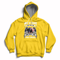 Daisy yellow Christian faith hoodie with large chest graphic and front kangaroo pocket
