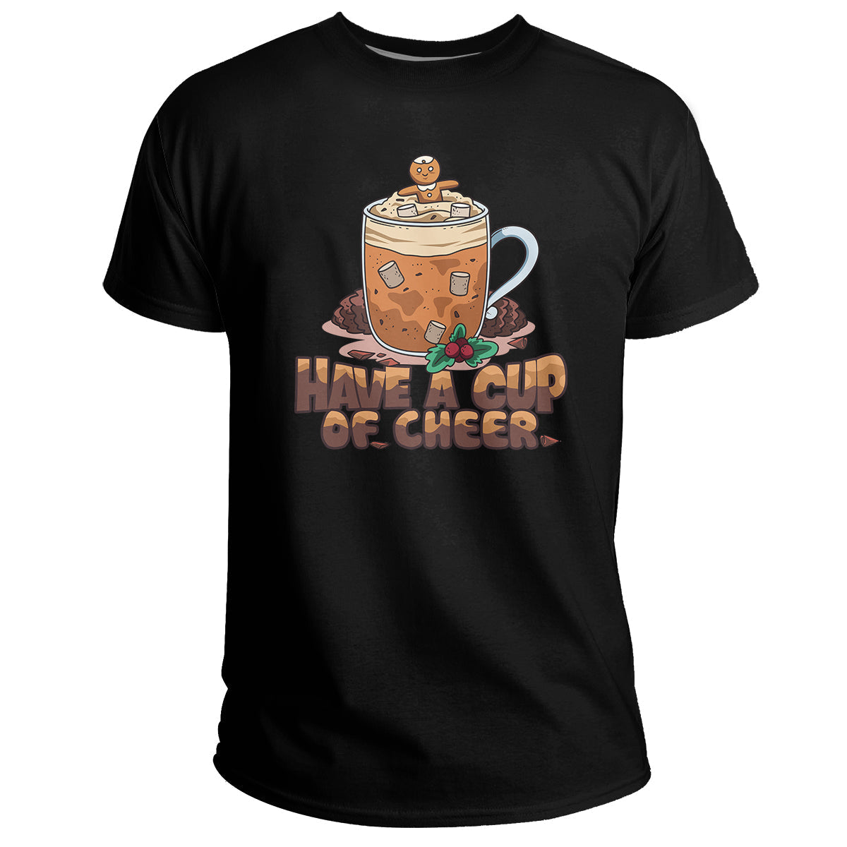 Retro Groovy Have A Cup Of Cheer Christmas Xmas Vibes, Christmas Drink T Shirt - Wonder Print Shop