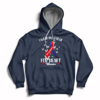 Navy pullover hoodie with heart warrior chest graphic, front pocket and drawstring hood