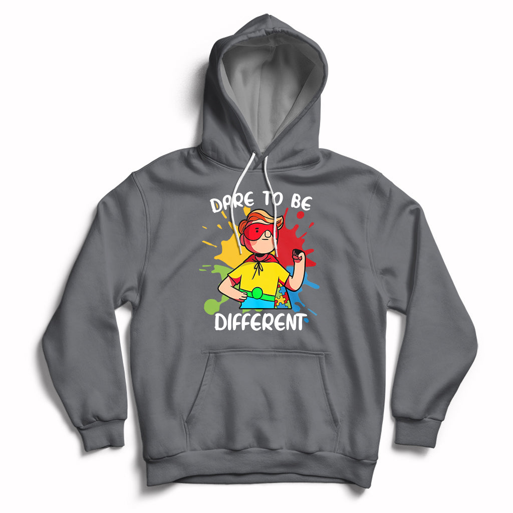 Dare To Be Different Autism Awareness Autistic Boys Support Hoodie - Wonder Print Shop