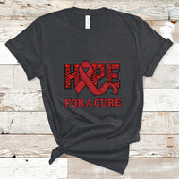 Hope For A Cure Heart Disease CHD Awareness Red Ribbon T-Shirt - Wonder Print Shop