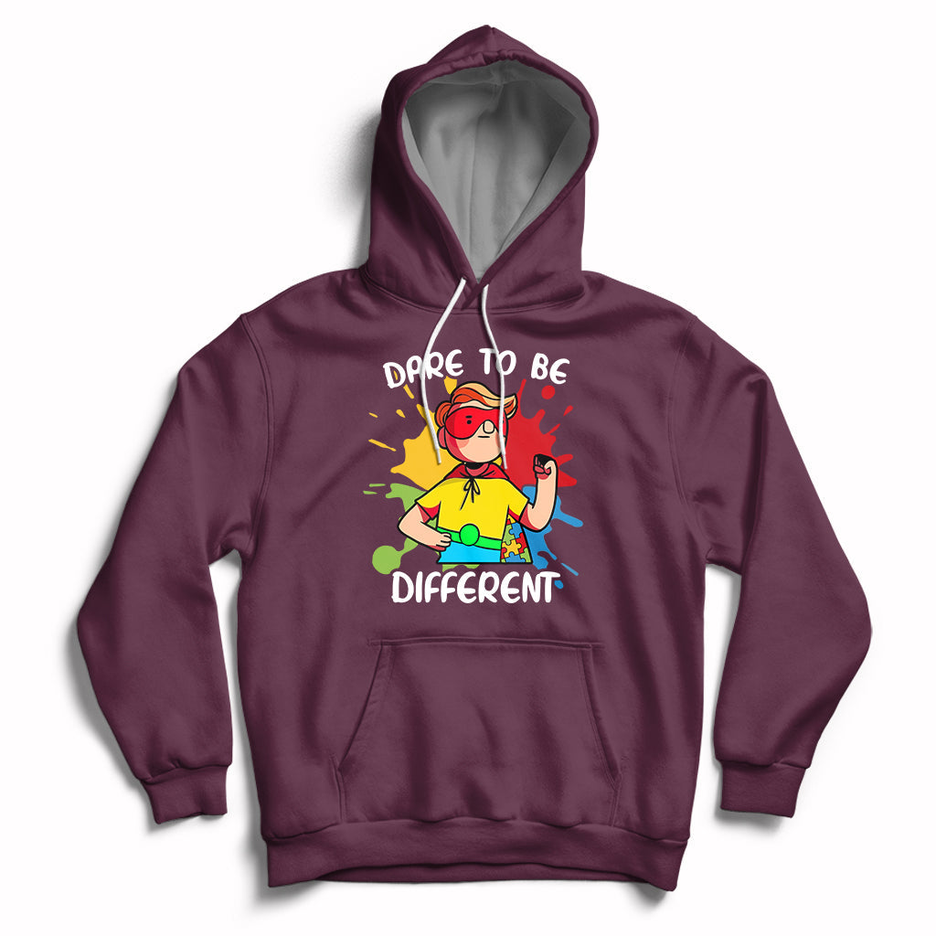 Dare To Be Different Autism Awareness Autistic Boys Support Hoodie - Wonder Print Shop