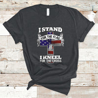 I Stand For The Flag I Kneel For The Cross God Christian T-Shirt - Wonder Print Shop