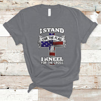 I Stand For The Flag I Kneel For The Cross God Christian T-Shirt - Wonder Print Shop