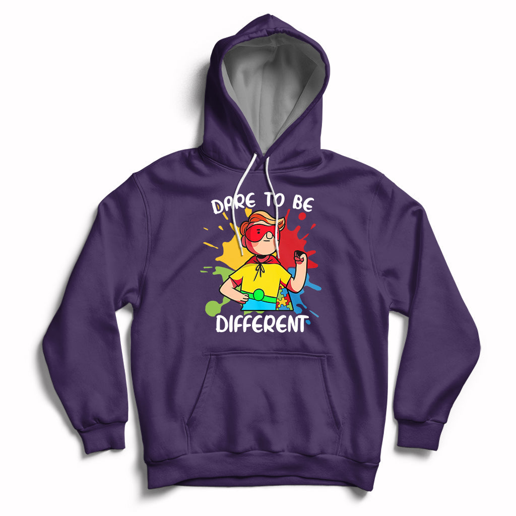 Dare To Be Different Autism Awareness Autistic Boys Support Hoodie - Wonder Print Shop