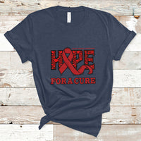 Hope For A Cure Heart Disease CHD Awareness Red Ribbon T-Shirt - Wonder Print Shop