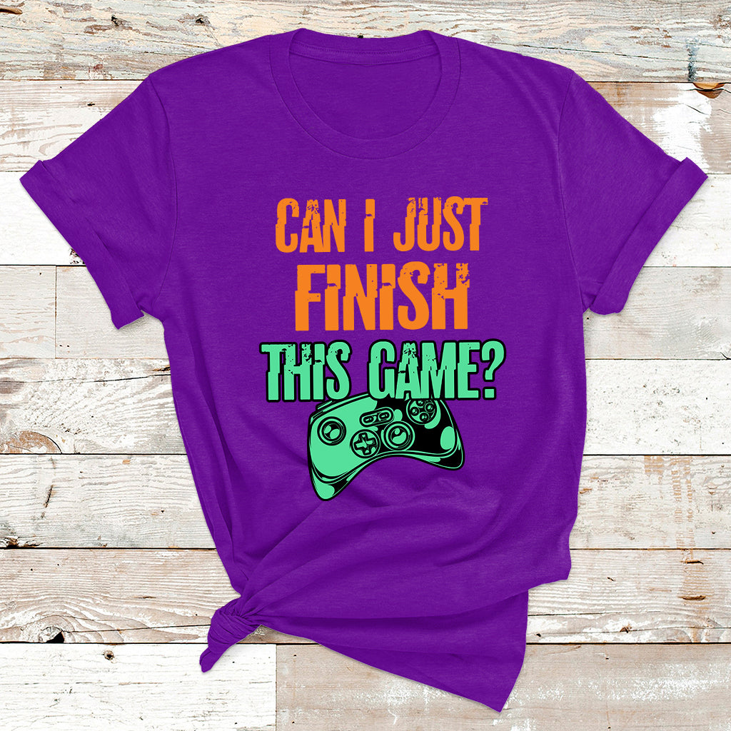 Funny Gamer Can I Just Finish This Game Video Games Player T Shirt - Wonder Print Shop
