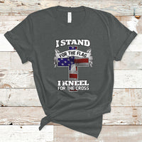 I Stand For The Flag I Kneel For The Cross God Christian T-Shirt - Wonder Print Shop