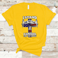 I Stand For The Flag I Kneel For The Cross God Christian T-Shirt - Wonder Print Shop