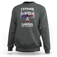 I Stand For The Flag I Kneel For The Cross God Christian Sweatshirt - Wonder Print Shop