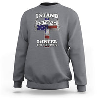 I Stand For The Flag I Kneel For The Cross God Christian Sweatshirt - Wonder Print Shop