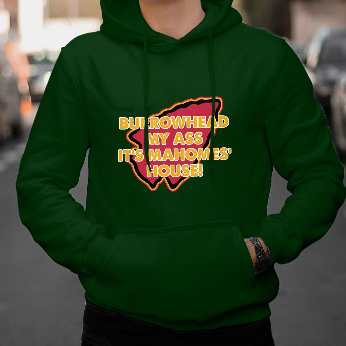 Funny Sarcastic Burrowhead My Ass Mock Hoodie - Wonder Print Shop