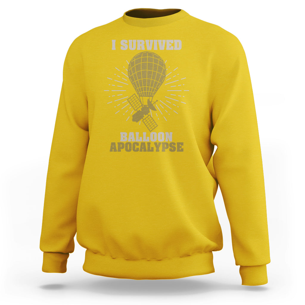 I Survived Balloon Apocalypse Funny Chinese Spy Surveillance Sweatshirt - Wonder Print Shop