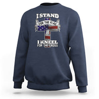 I Stand For The Flag I Kneel For The Cross God Christian Sweatshirt - Wonder Print Shop
