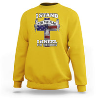 I Stand For The Flag I Kneel For The Cross God Christian Sweatshirt - Wonder Print Shop