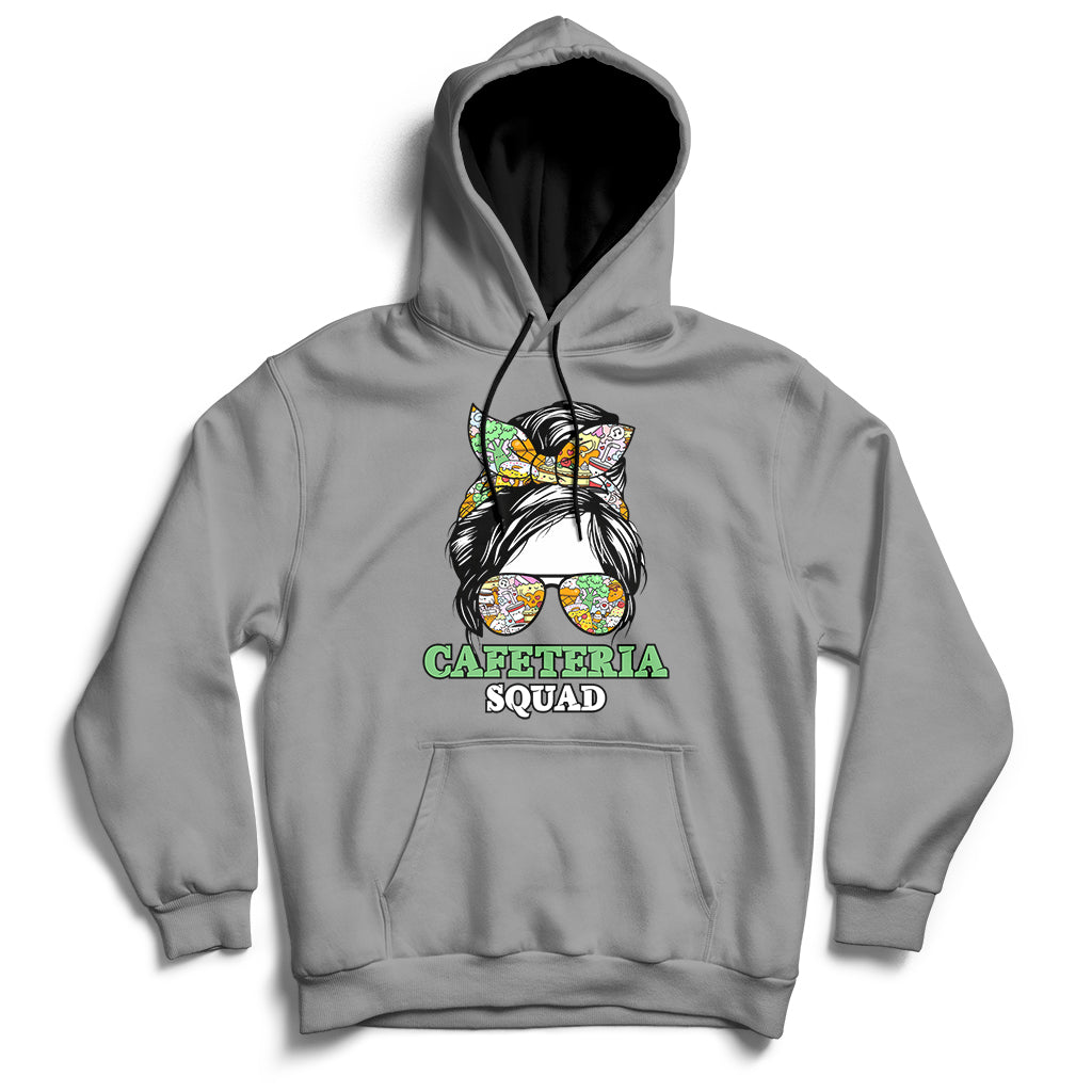 Cafeteria Squad Cafeteria Crew Lunch Lady Messy Bun Hoodie - Wonder Print Shop