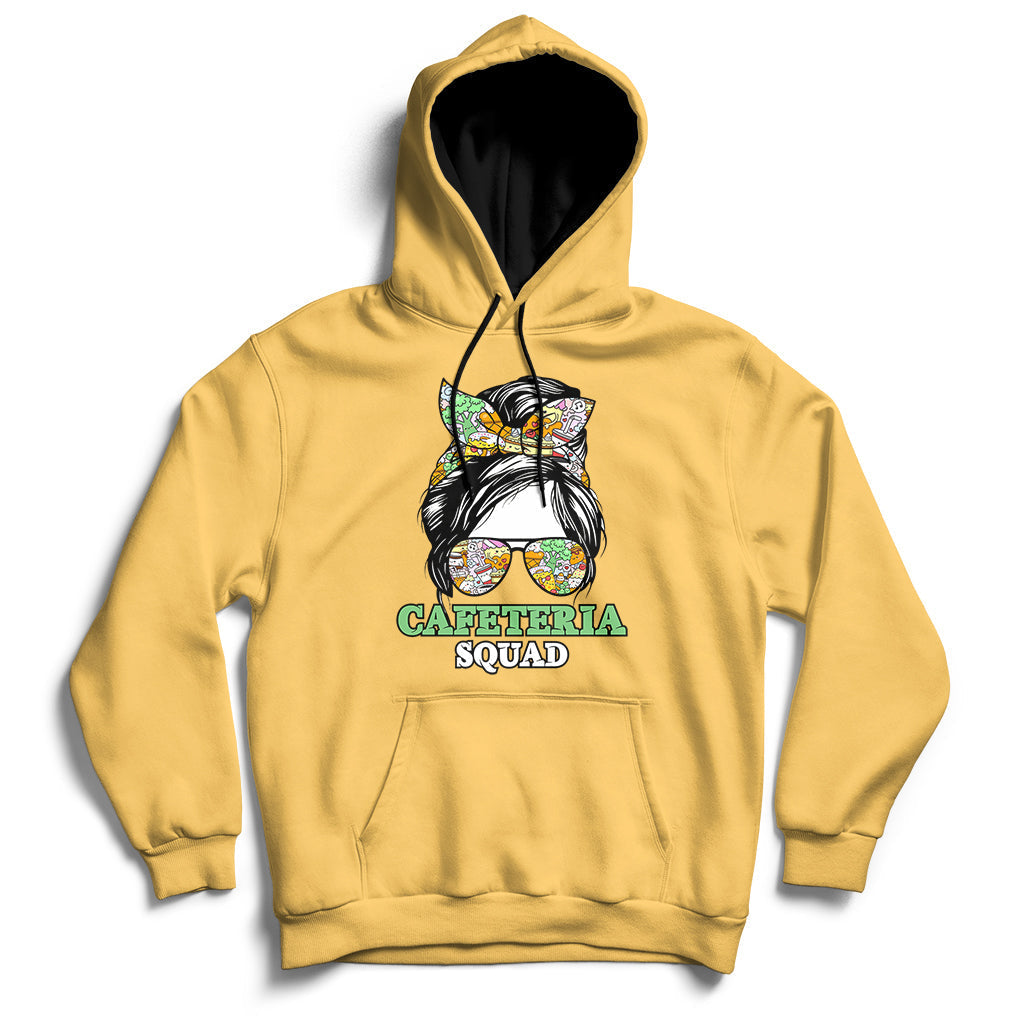 Cafeteria Squad Cafeteria Crew Lunch Lady Messy Bun Hoodie - Wonder Print Shop